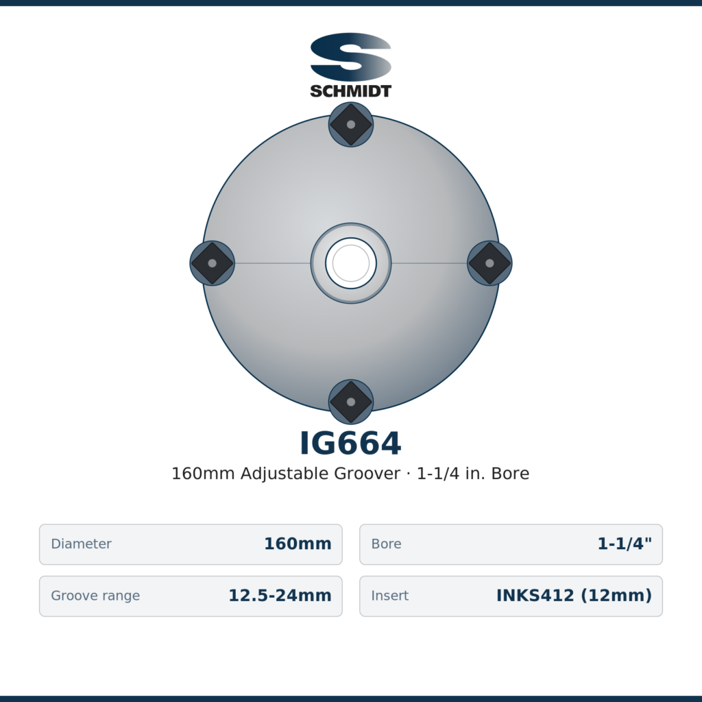 IG664 160mm adjustable groover, 12.5-24mm range