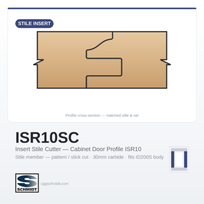 Insert Stile Cutter — Cabinet Door Profile ISR10, 30mm Carbide