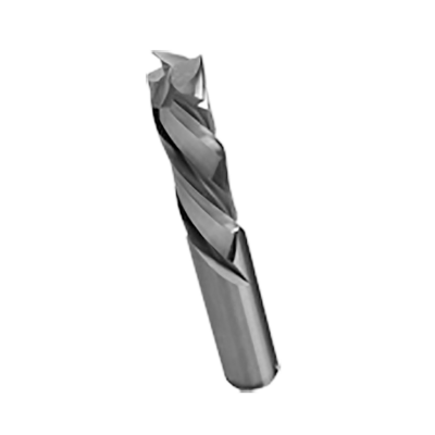 Solid Carbide Compression Spiral Bit, 3-Flute — CD 3/8" · CL 1-1/4" · SH 3/8" · OAL 3"